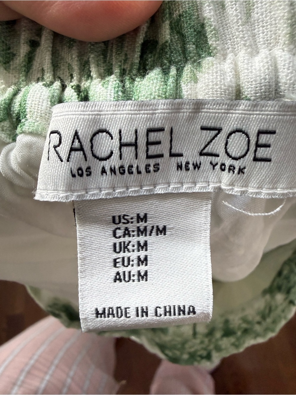 Rachel Zoe Linen Blend Cream and Green Tropical Print Skirt Size Medium - Picture 6 of 6
